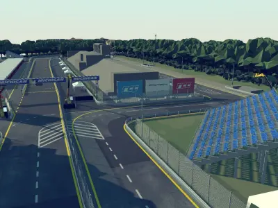 Cartoon Race Track Nuremberg Low-poly 3D model