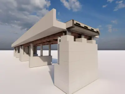 Structural engineering of Metal bridge structure 3D model shop