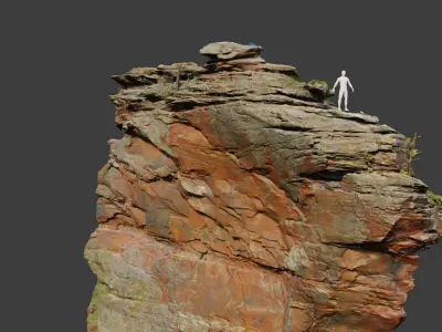 PBR Rocks Stone Forest Cliff Big Drone scan 3D model