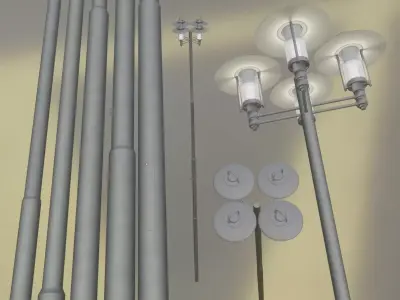 Street Light 6 F4 M1 K0 A1 10000mm Low-poly 3D model