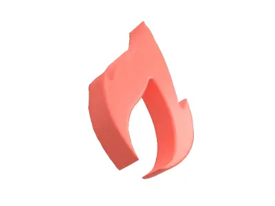 Fire Symbol v10 001 Low-poly 3D model
