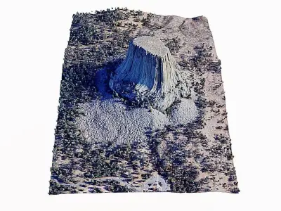 Devils Tower Low-poly 3D model