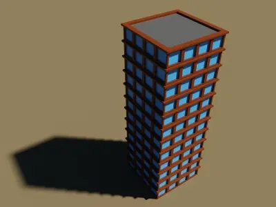 voxel city building 3D model