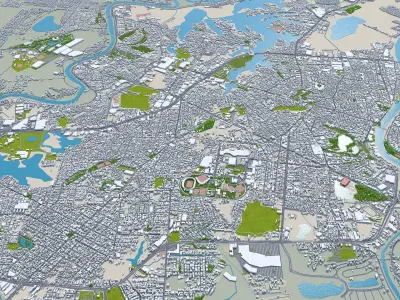 Villahermosa Tabasco Mexico 30km AI Low-poly 3D model
