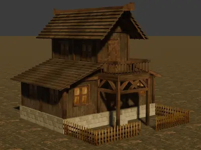 High-Quality Low Poly Medieval House Pack for 3D Creators Low-poly 3D model