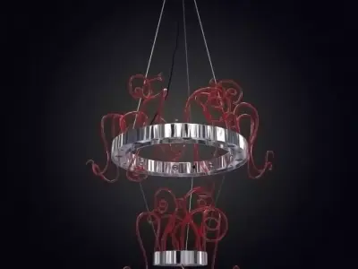 Metallic Red Glass Lamp 3D model