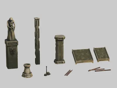 Kitbash 23 models  Low-poly 3D model