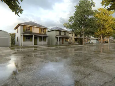 American district  Low-poly 3D model