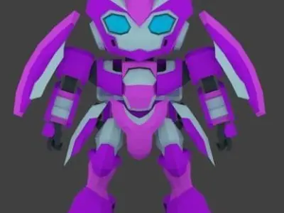 Super Mecha 3 - Zelita of Code Name Z3LA Low-poly 3D model