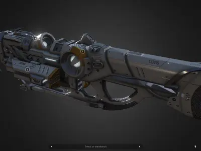 DX5 Mobility Rifle Low-poly 3D model