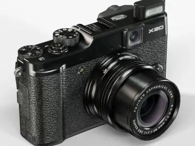 Fujifilm FinePix X20 advanced compact digital camera Low-poly 3D model