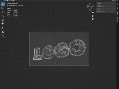 SciFi Future technology line LOGO scene set 3D model