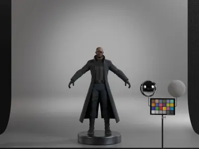 Nick Fury Low-poly 3D model