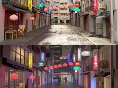 Japanese Street 3D model buy