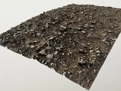 Pebble soil photoscanned 3D model