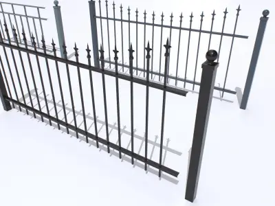 Metal Fences Pack 1 Low-poly 3D model