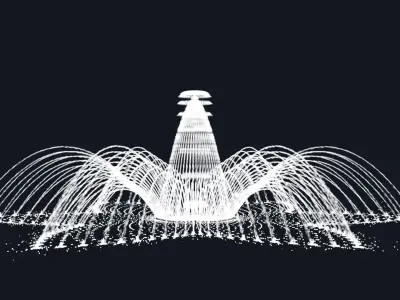 animated fountain 01 3D model