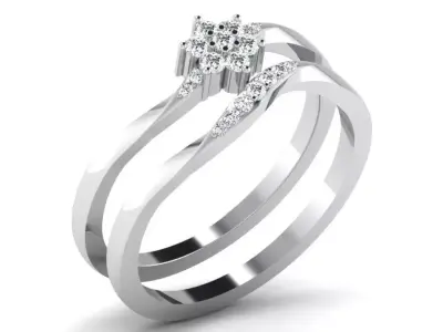 WHITE GOLD TWIST RING -DR-6456 3D print model