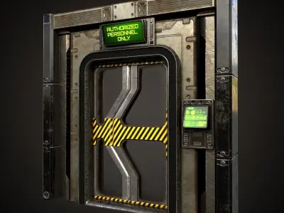 PBR Scif-fi Doorways  Low-poly 3D model