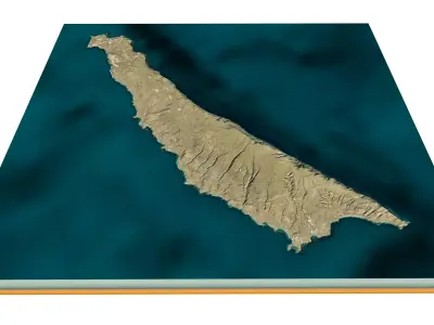 San Clemente island full 3D model terrain 3D model
