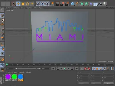 Miami light Low-poly 3D model