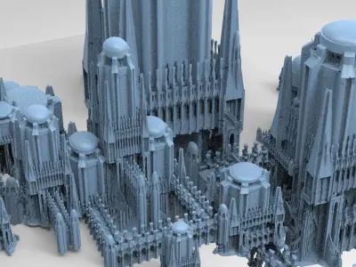 Ancient Ritual Hyborian Tower walkway Kit bash 3D model