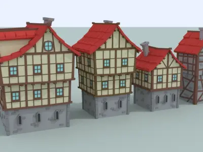 Medieval City Pack Low-poly 3D model
