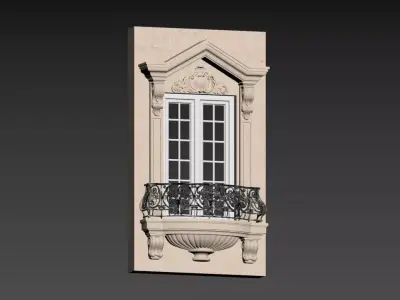 European-style window casing 3D model