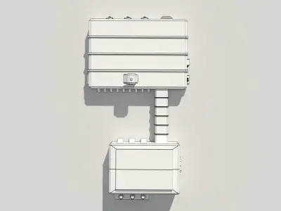 Low Poly Scifi Hangar 2 Low-poly 3D model