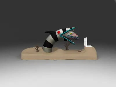 Beetlejuice Sandworm Diorama 3D print model