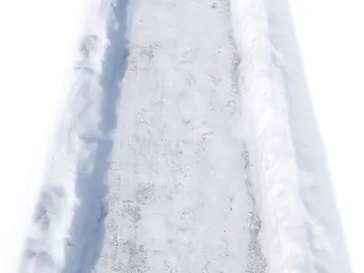 Ultra realistic Snow trail 1 2021Hq Scan Low-poly 3D model