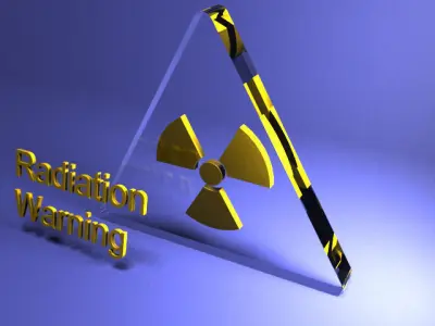 Radiation warning icon Glass and plastic Free low-poly 3D model