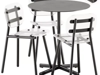 Hay Neu Round Table and Fenster Chair by DesignByThem 3D model