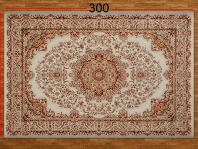 Carpet made of silk fabric in oriental style for interior 3D model
