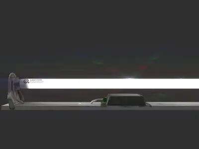 Tubelight fluorescent tube with light Low-poly 3D model
