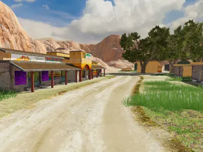 Pubg Desert Map Registan game ready Low-poly 3D model