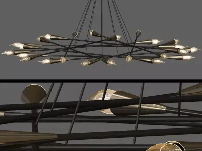 1960S MID CENTURY GRAND SCALED TWENTY FOUR LIGHT CHANDELIER  3D model