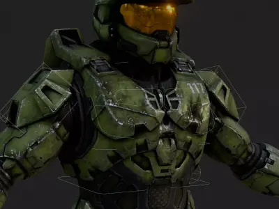 Master Chief 3D Model Halo Infinite Rigged PBR Blender FBX OBJ Low-poly 3D model