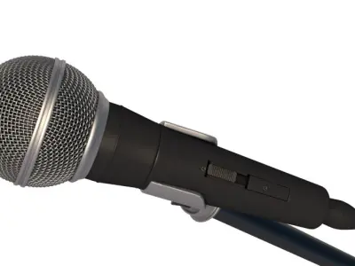 Microphone and Stand 3D model