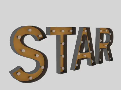 Star Sign With Bulb 3D model