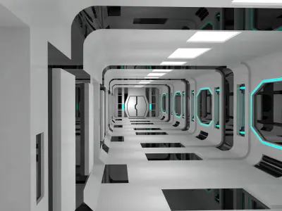 Sci Fi Corridor Interior 3D model purchase