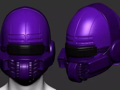 helmet high poly sculpt 3d printable ver  3D model