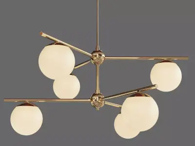 6 Light Semi Flushmount 3D model