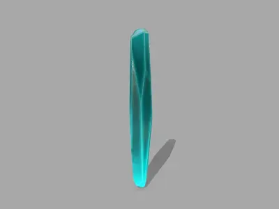 Crystal Set turquoise sword Low-poly 3D model
