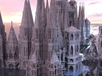 Elven city lothlorian Kitbash collection 3D model