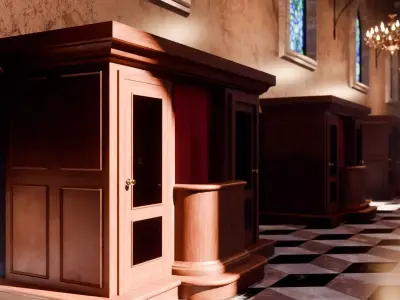 Cathedral Interior Environment - Blender Scene 3D model