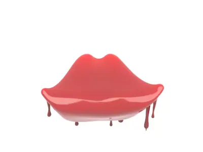 Premium 3D Model of Vampire Fang Dentures with Blood Drips 3D model