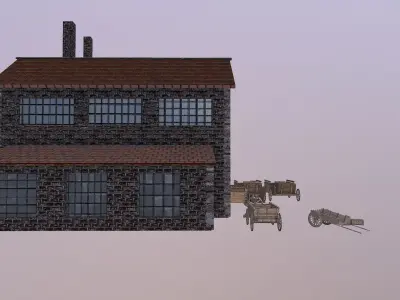 Medieval Cargo Building Low-poly 3D model