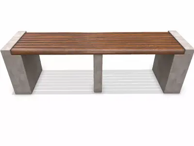 Street Bench 04 Low-poly PBR Low-poly 3D model