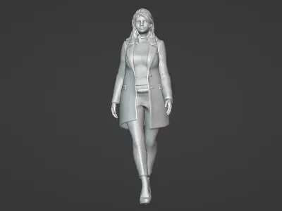 Graceful Stroll Young woman in everyday life 3D model